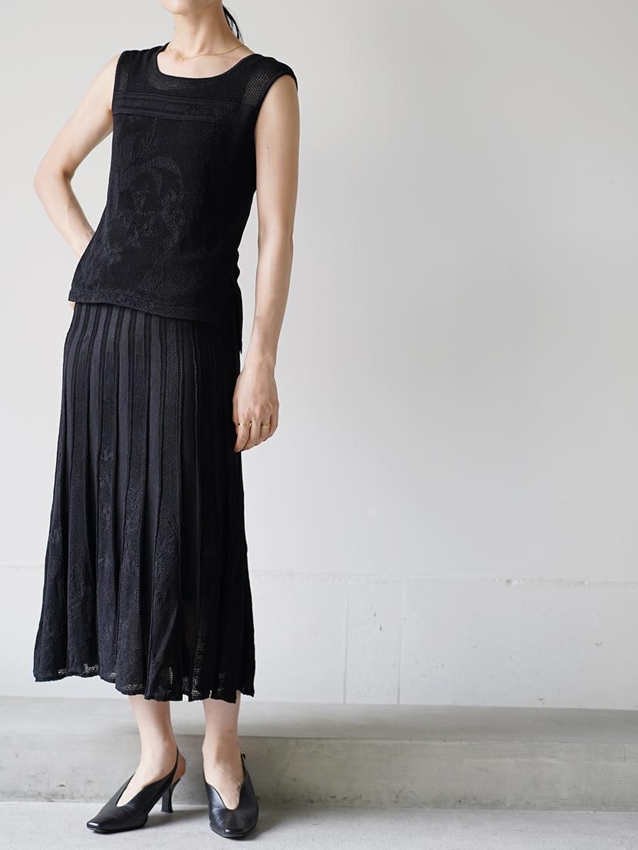 Mame Kurogouchi Watermark Pattern Pleated Knitted Skirt Mame Kurogouchi Watermark Pattern Pleated Knitted Skirt