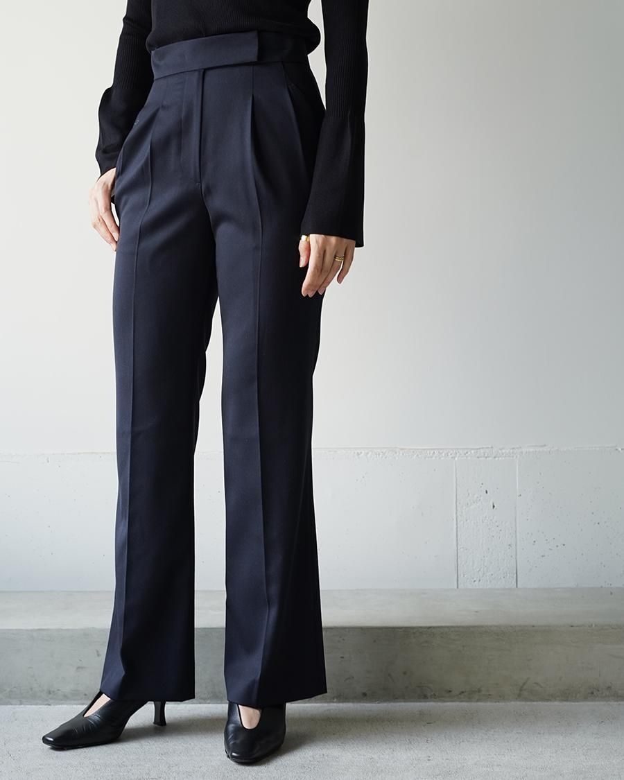 Mame Kurogouchi Light Wool Max Gabadine Flared Suit Trousers Mame Kurogouchi Light Wool Max Gabadine Flared Suit Trousers