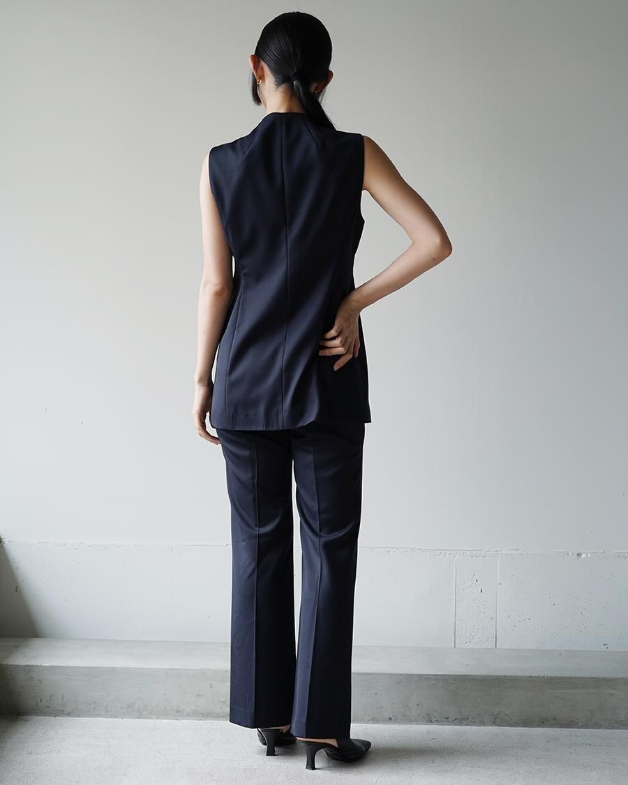 Mame Kurogouchi Light Wool Max Gabadine Flared Suit Trousers Mame Kurogouchi Light Wool Max Gabadine Flared Suit Trousers