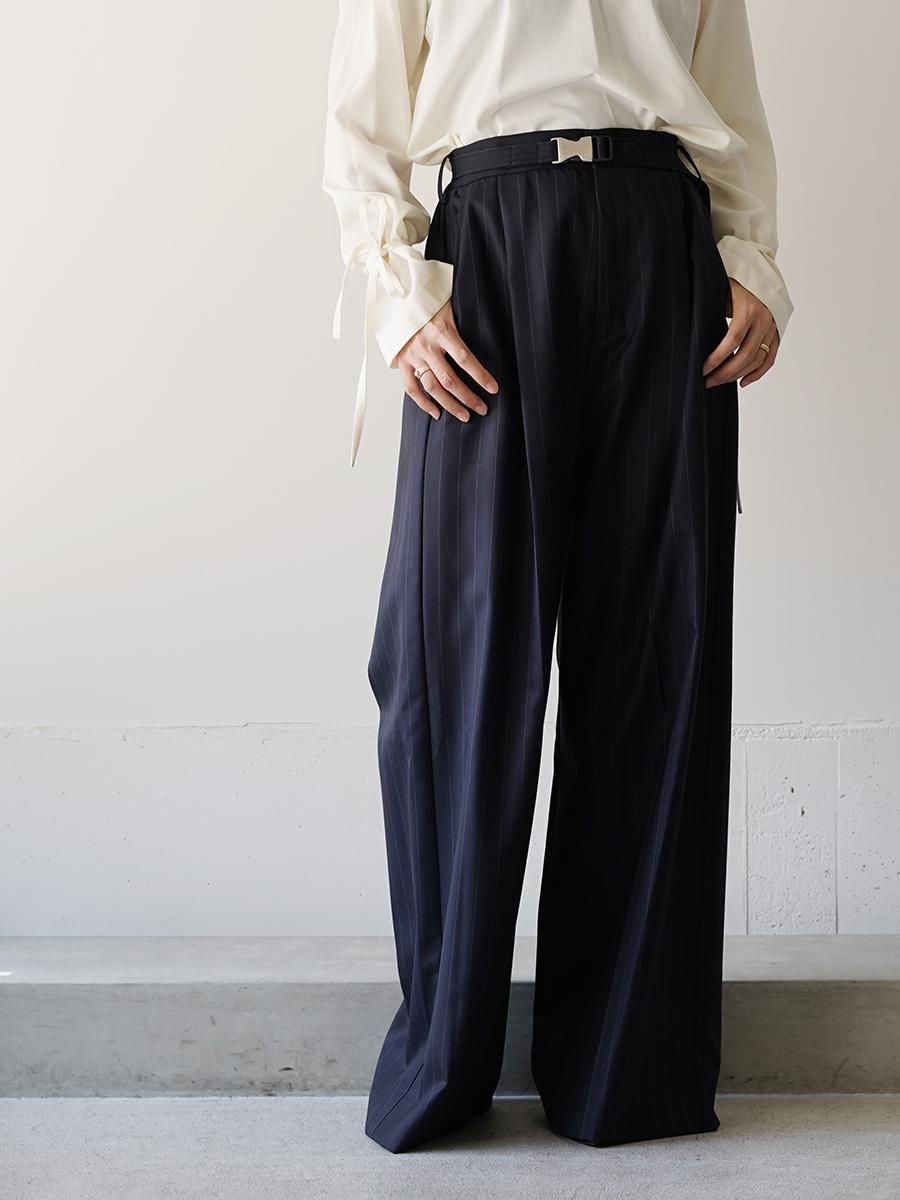 UJOH Chalk Stripe Belted Wide Pants - Altamira UJOH Chalk Stripe Belted Wide Pants - Altamira