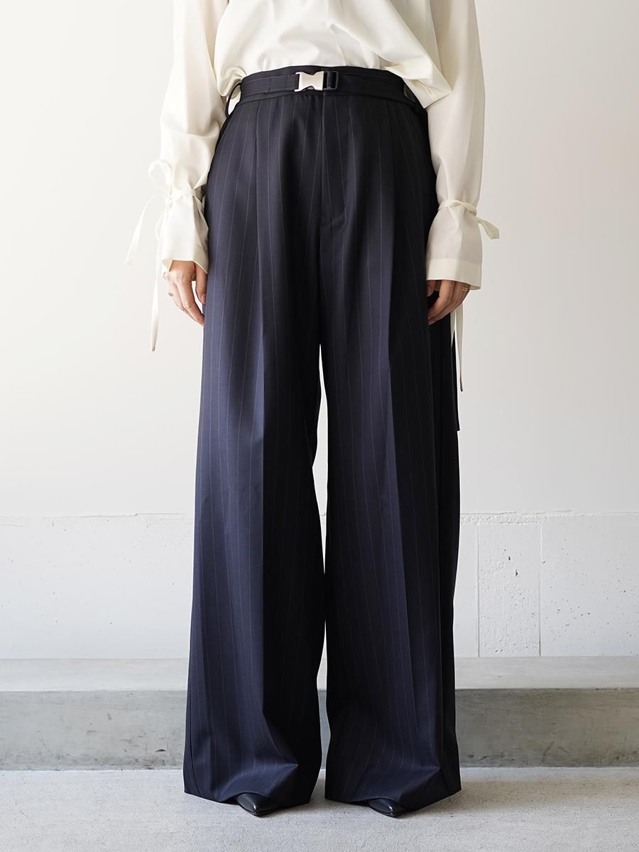 UJOH Chalk Stripe Belted Wide Pants - Altamira UJOH Chalk Stripe Belted Wide Pants - Altamira