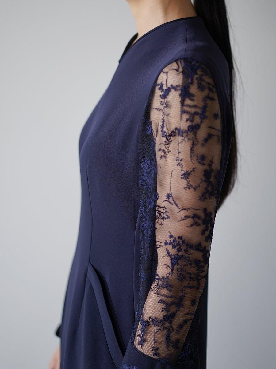 Mame Kurogouchi Acetate Polyester Floral Lace-Sleeve Dress Mame Kurogouchi Acetate Polyester Floral Lace-Sleeve Dress