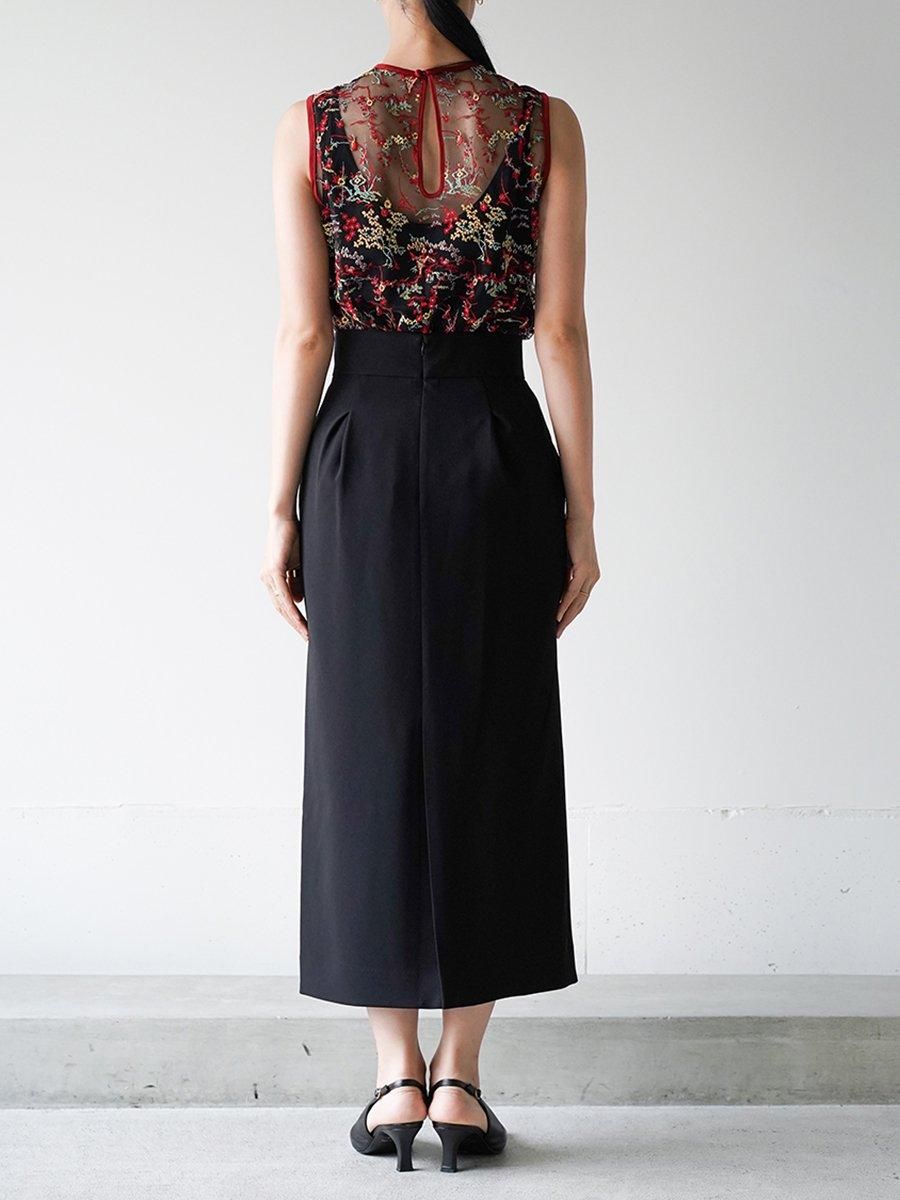 Mame Kurogouchi Acetate Polyester I-Line Skirt - Altamira Mame Kurogouchi Acetate Polyester I-Line Skirt - Altamira