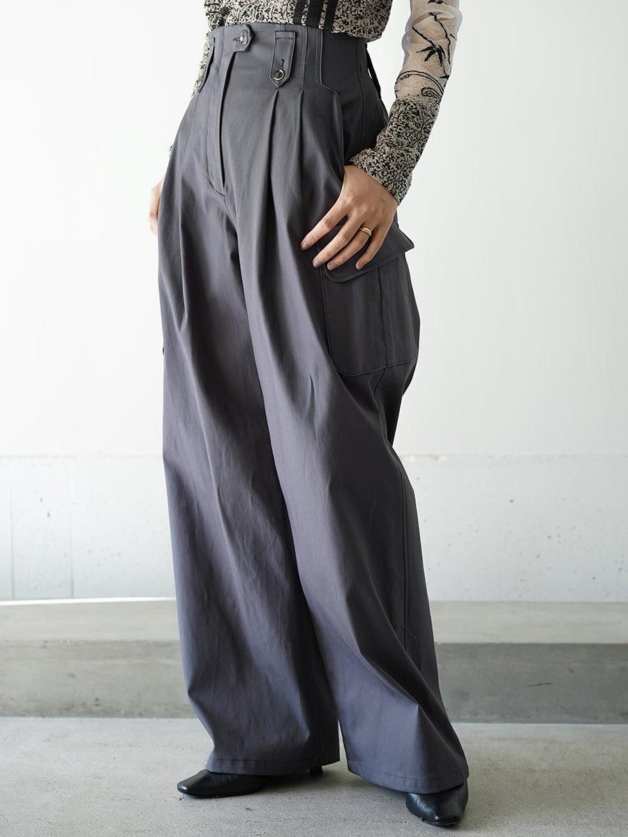 Mame Kurogouchi Organic Cotton Twill High Waisted Wide Mame Kurogouchi Organic Cotton Twill High Waisted Wide