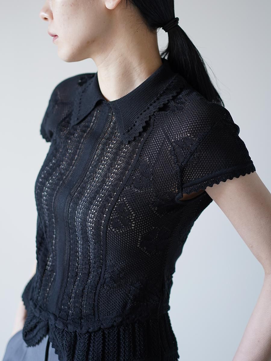 Mame Kurogouchi Lace Stripe Knitted Top - Altamira