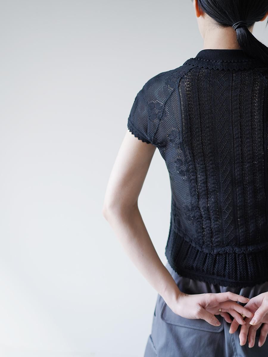 Mame Kurogouchi Lace Stripe Knitted Top - Altamira