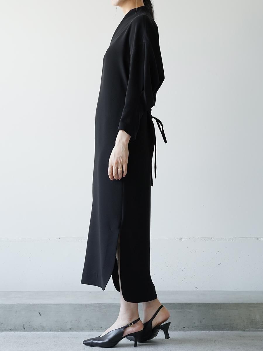 【Mame Kurogouchi】Triacetate Polyester Georgette Dress Mame Kurogouchi：Triacetate Polyester Georgette V-Neck Dress