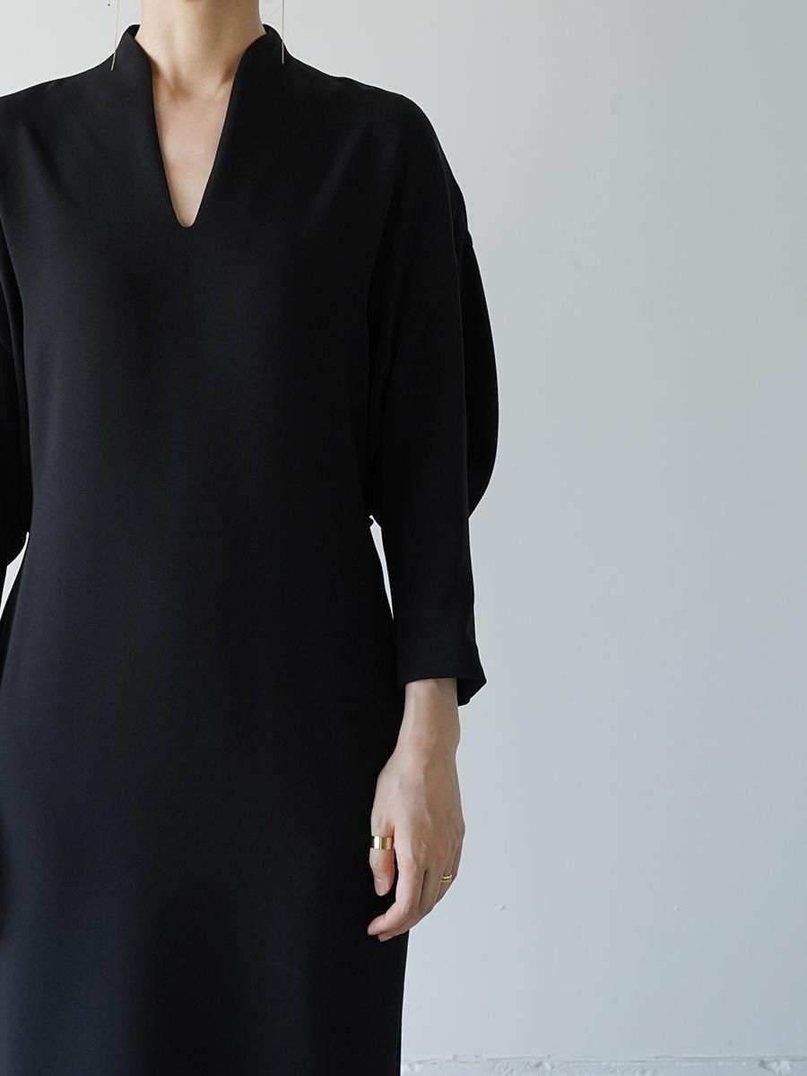 Mame Kurogouchi Triacetate Polyester Georgette V-Neck Dress