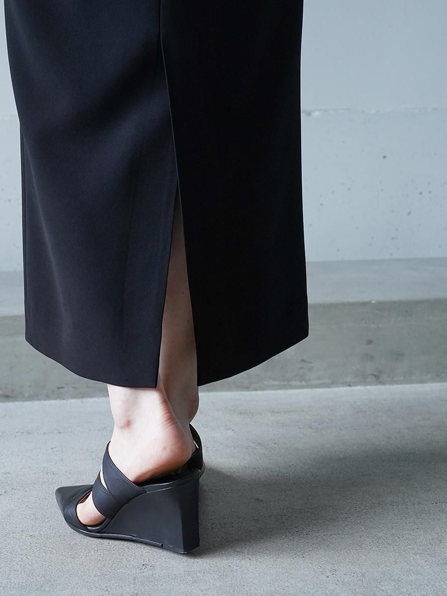 Mame Kurogouchi トリアセテート ポリエステル Iラインスカート Mame Kurogouchi(マメ) Acetate Polyester I-Line Skirt