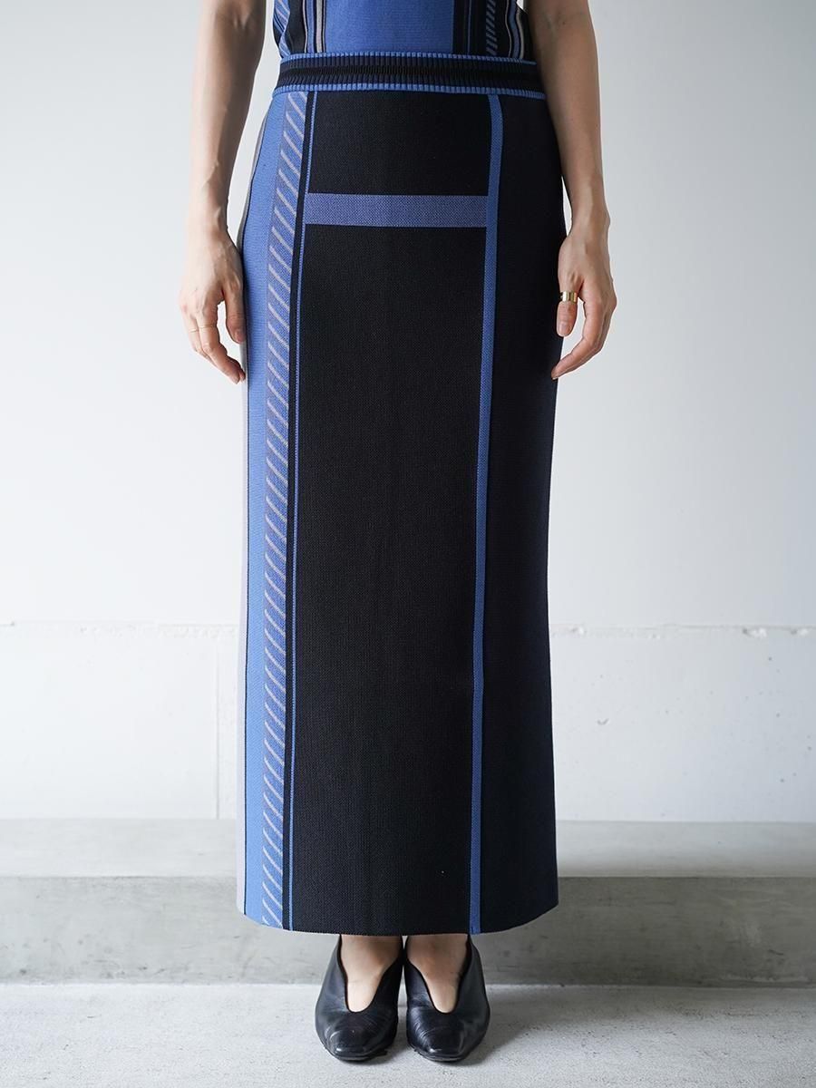 Mame Kurogouchi Geometric Pattern Knitted Skirt - Altamira