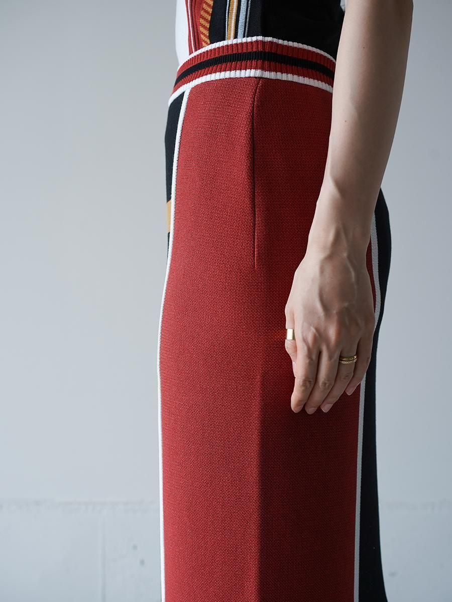 Mame Kurogouchi Geometric Pattern Knitted Skirt - Altamira
