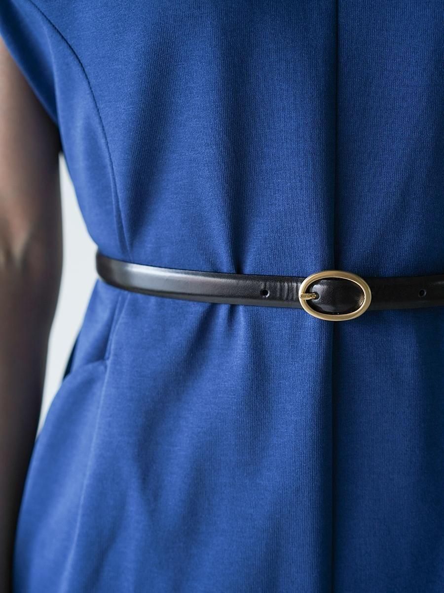 Mame Kurogouchi Cow Hide Leather Narrow Belt - Altamira