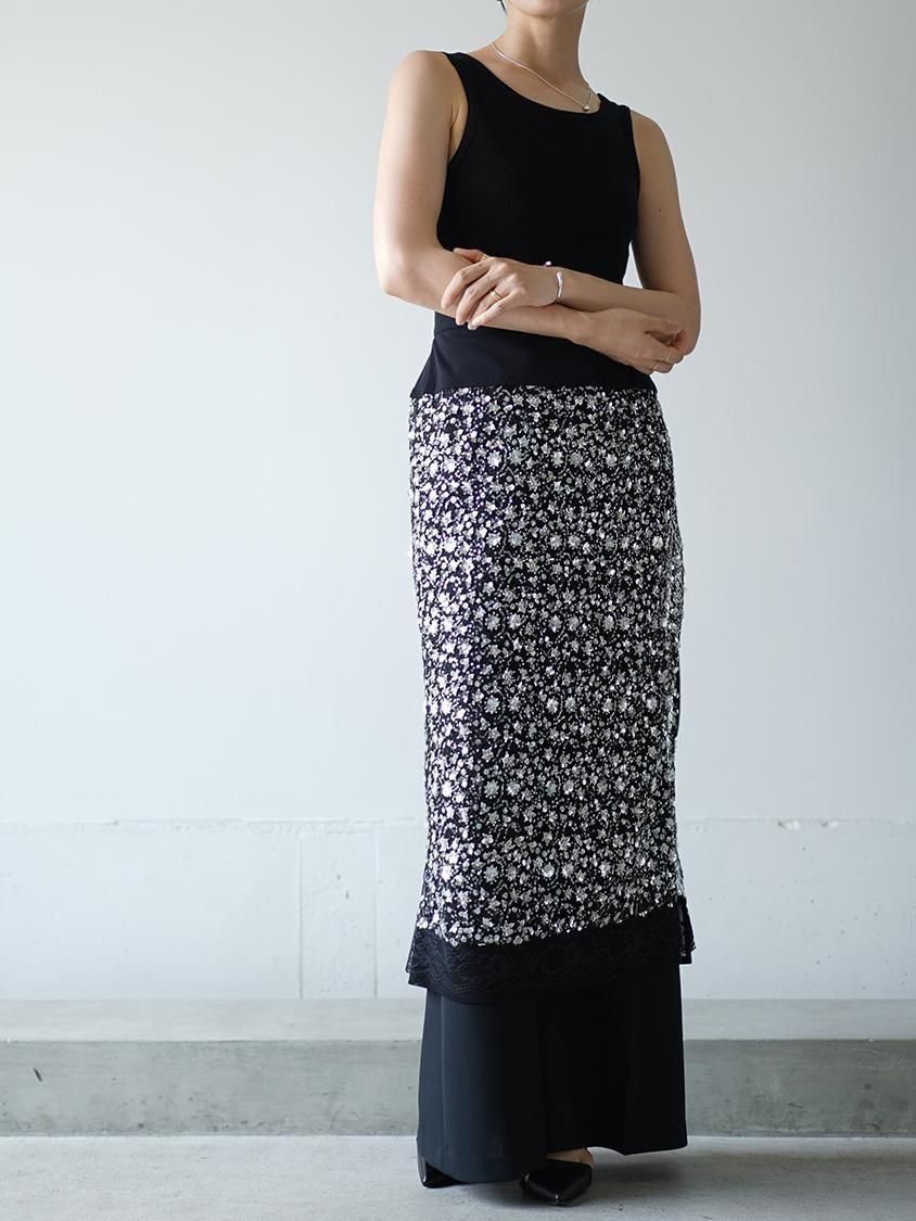 Chika Kisada Sequins lace tight skirt - Altamira