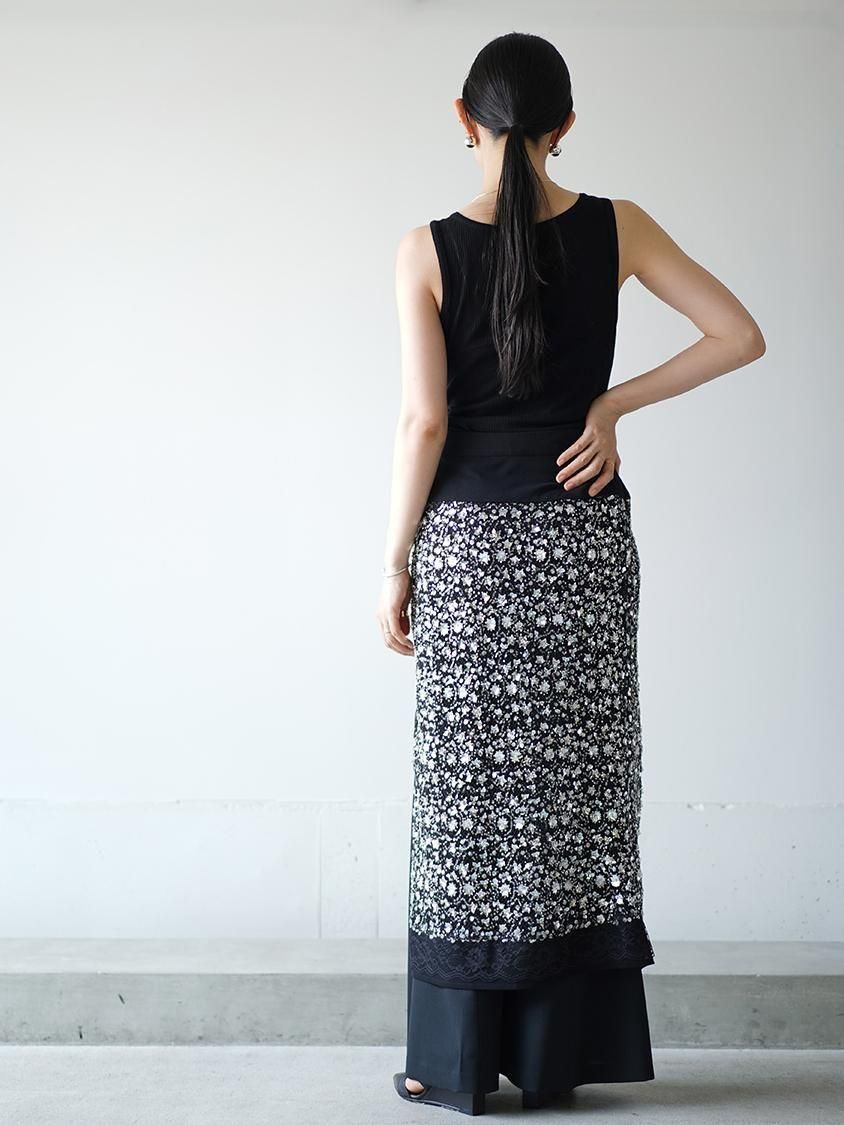 Chika Kisada Sequins lace tight skirt