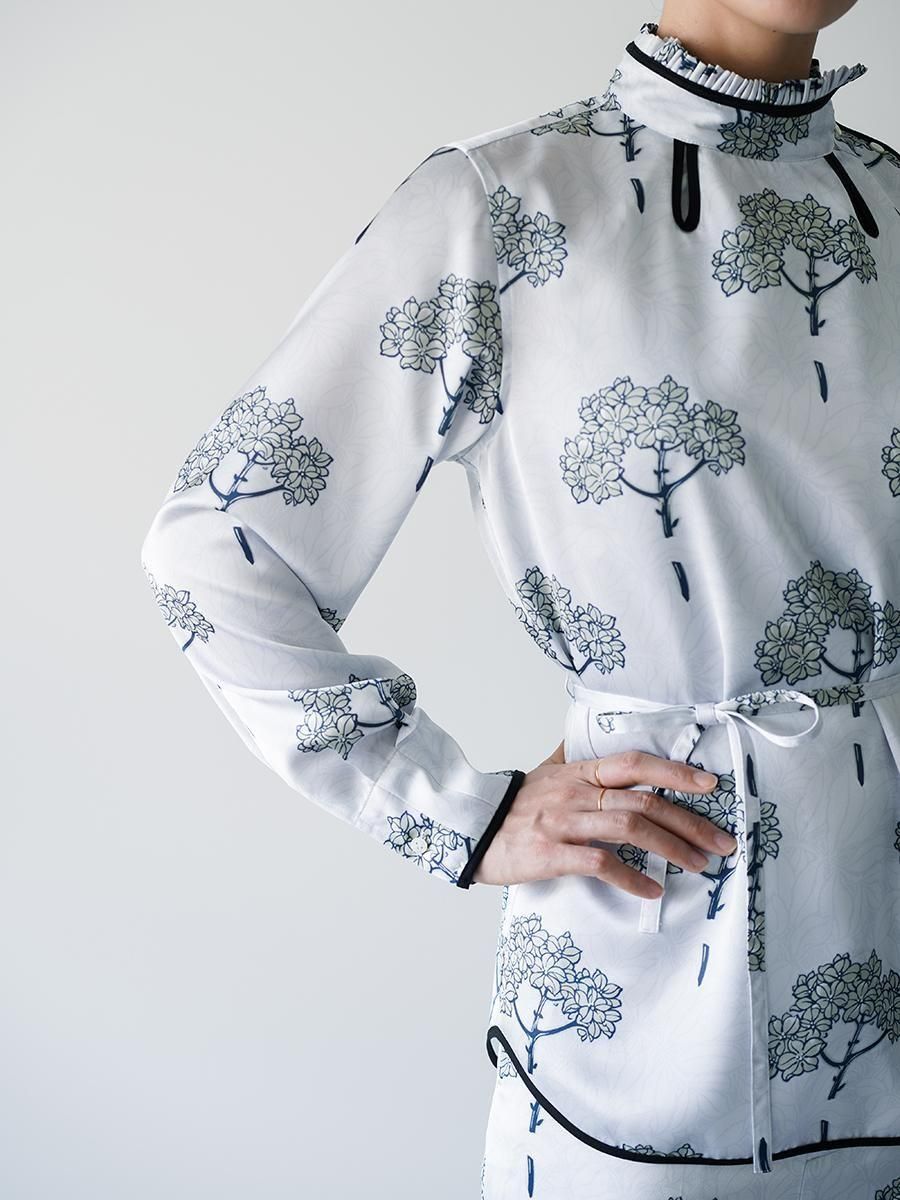 TELMA Printed Curved Shirt