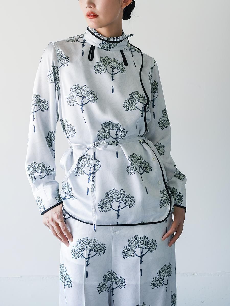 TELMA Printed Curved Shirt