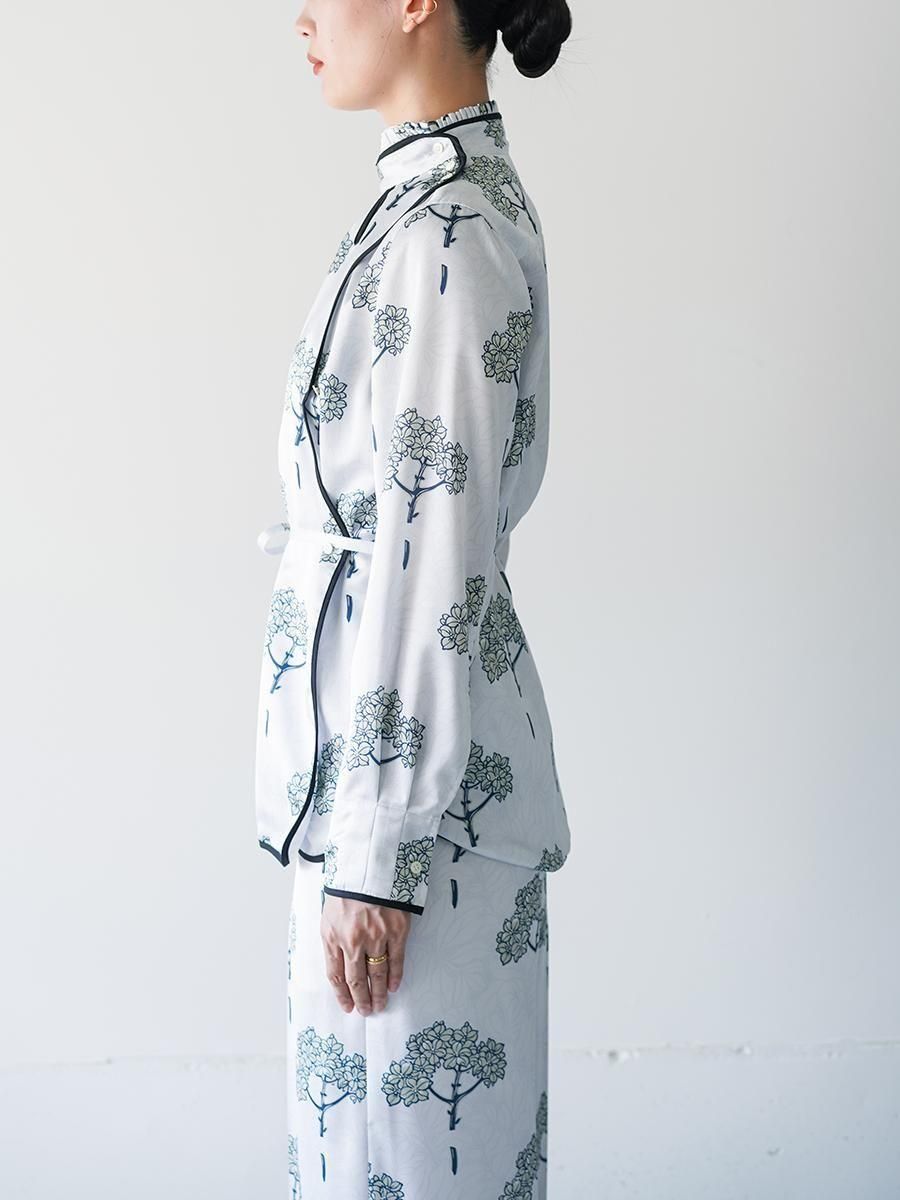 TELMA Printed Curved Shirt