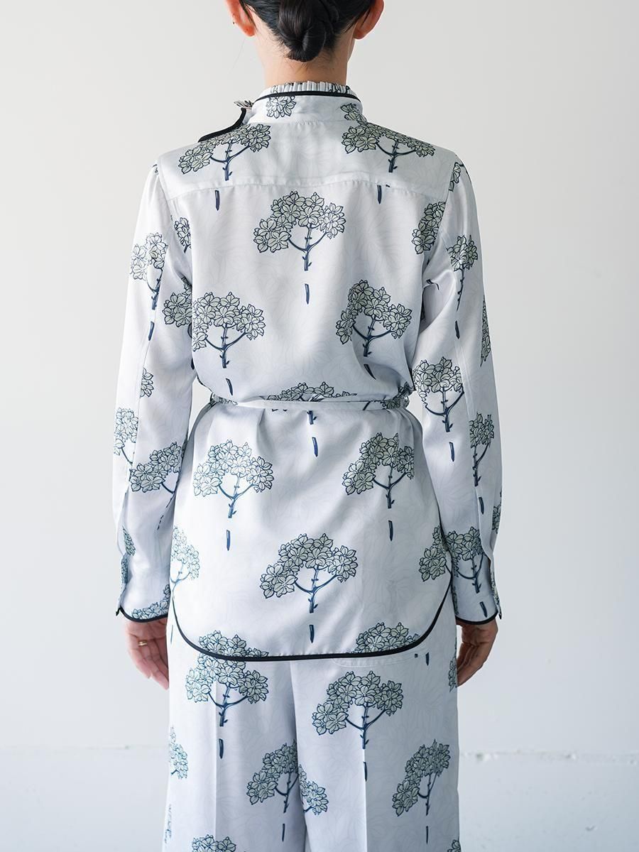 TELMA Printed Curved Shirt