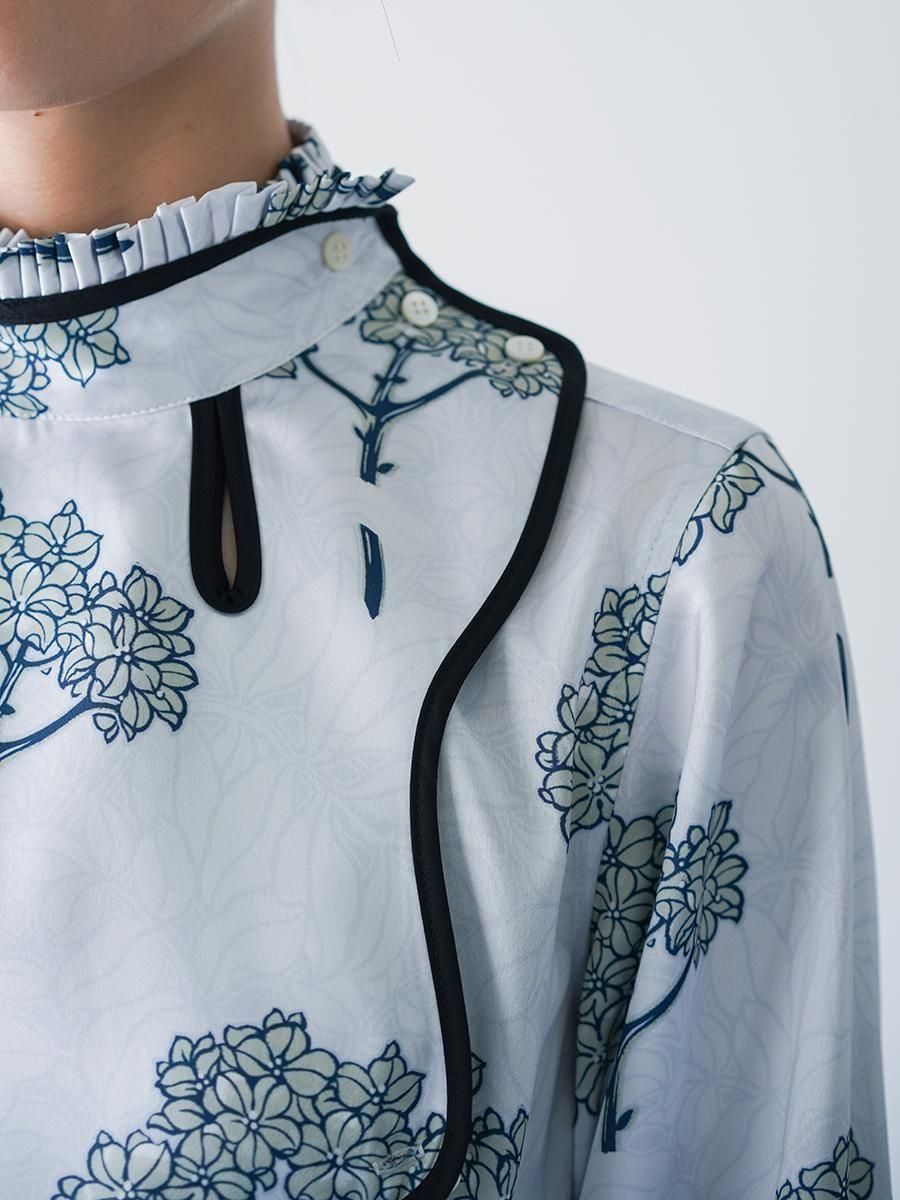 TELMA Printed Curved Shirt