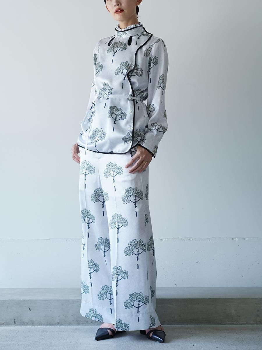 TELMA Printed Curved Shirt