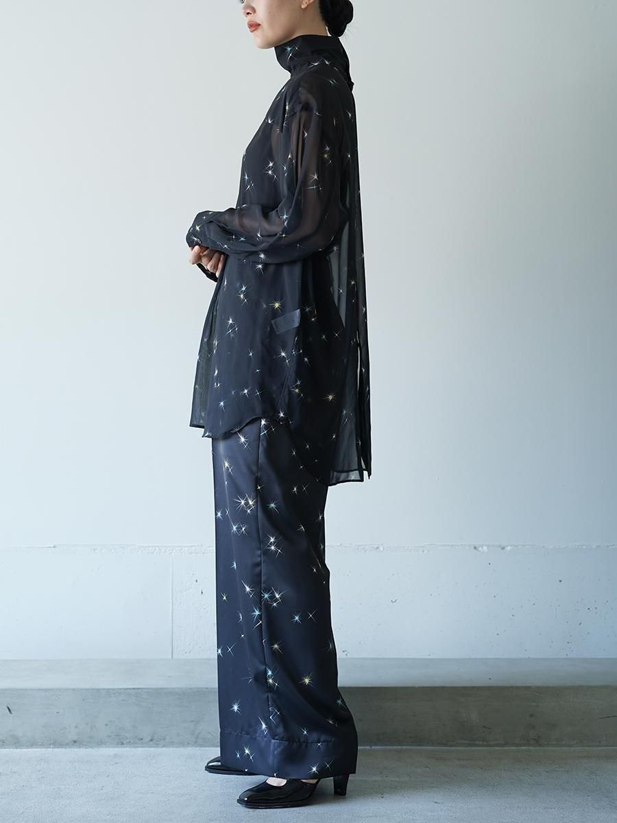 TELMA Printed Sheer Shirt