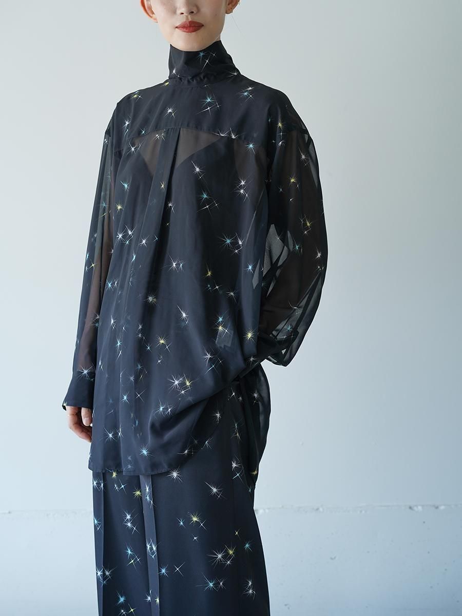 TELMA Printed Sheer Shirt