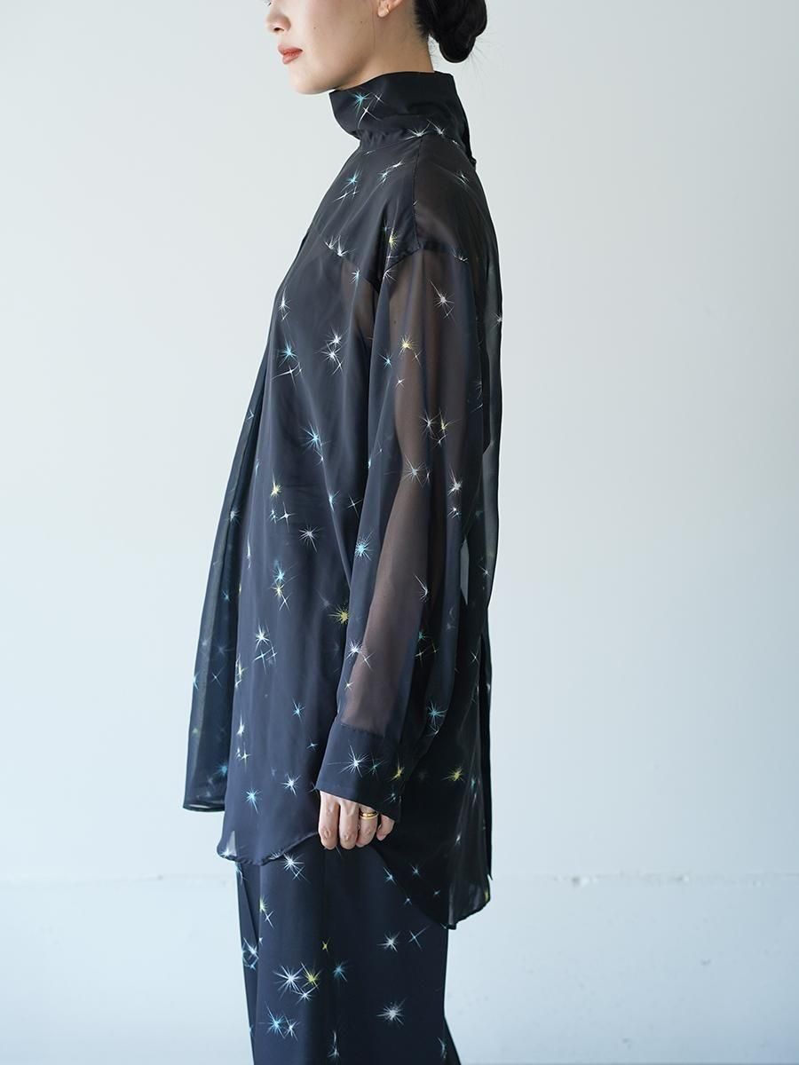 TELMA Printed Sheer Shirt