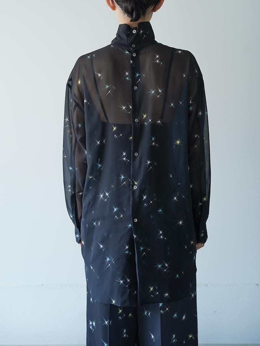 TELMA Printed Sheer Shirt