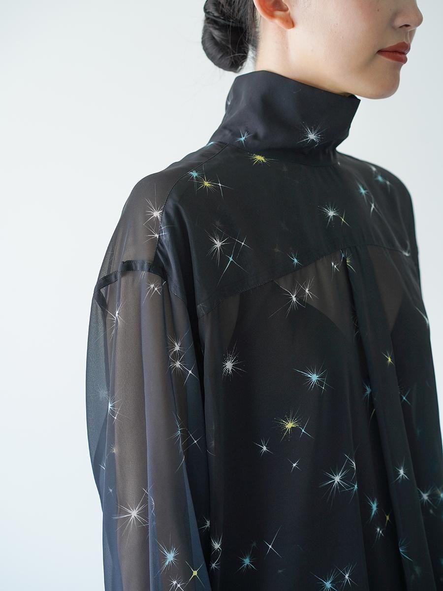 TELMA Printed Sheer Shirt