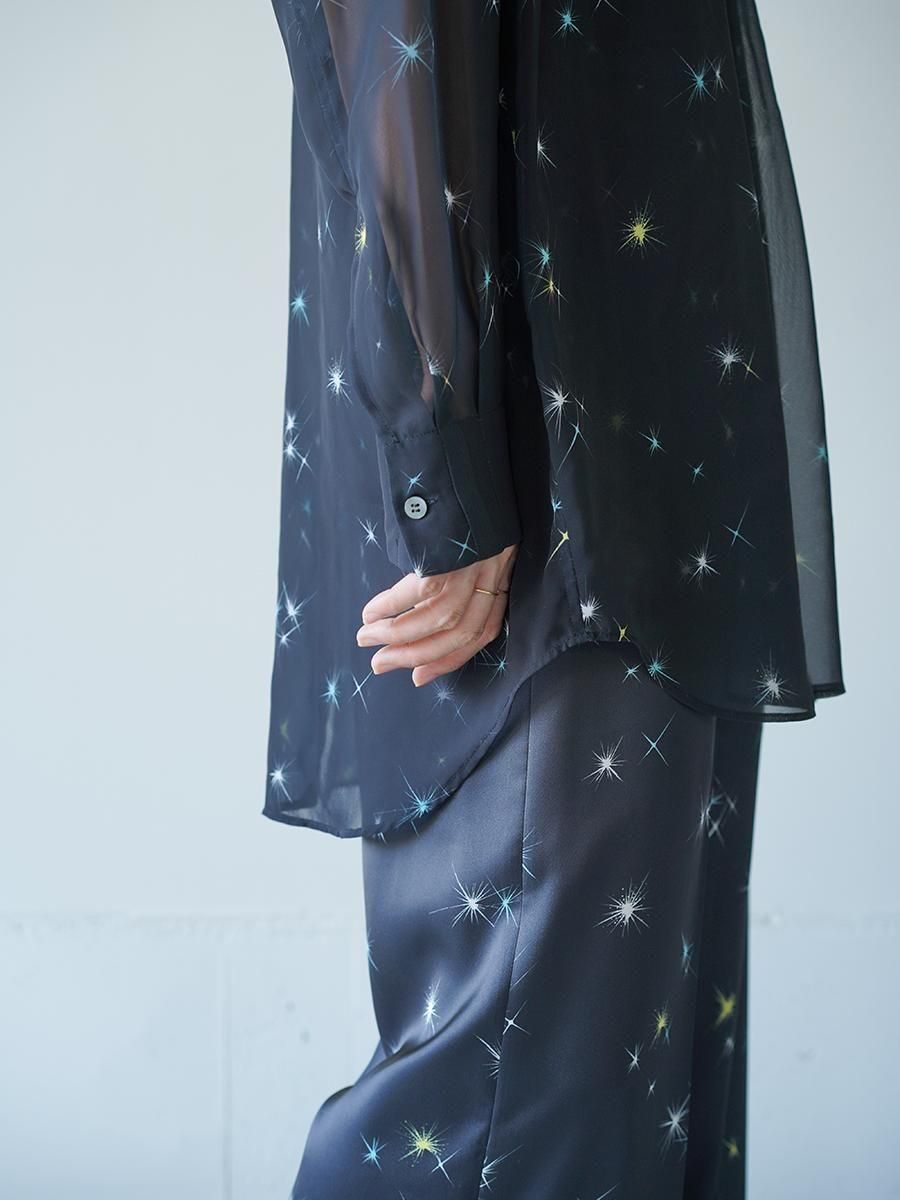 TELMA Printed Sheer Shirt