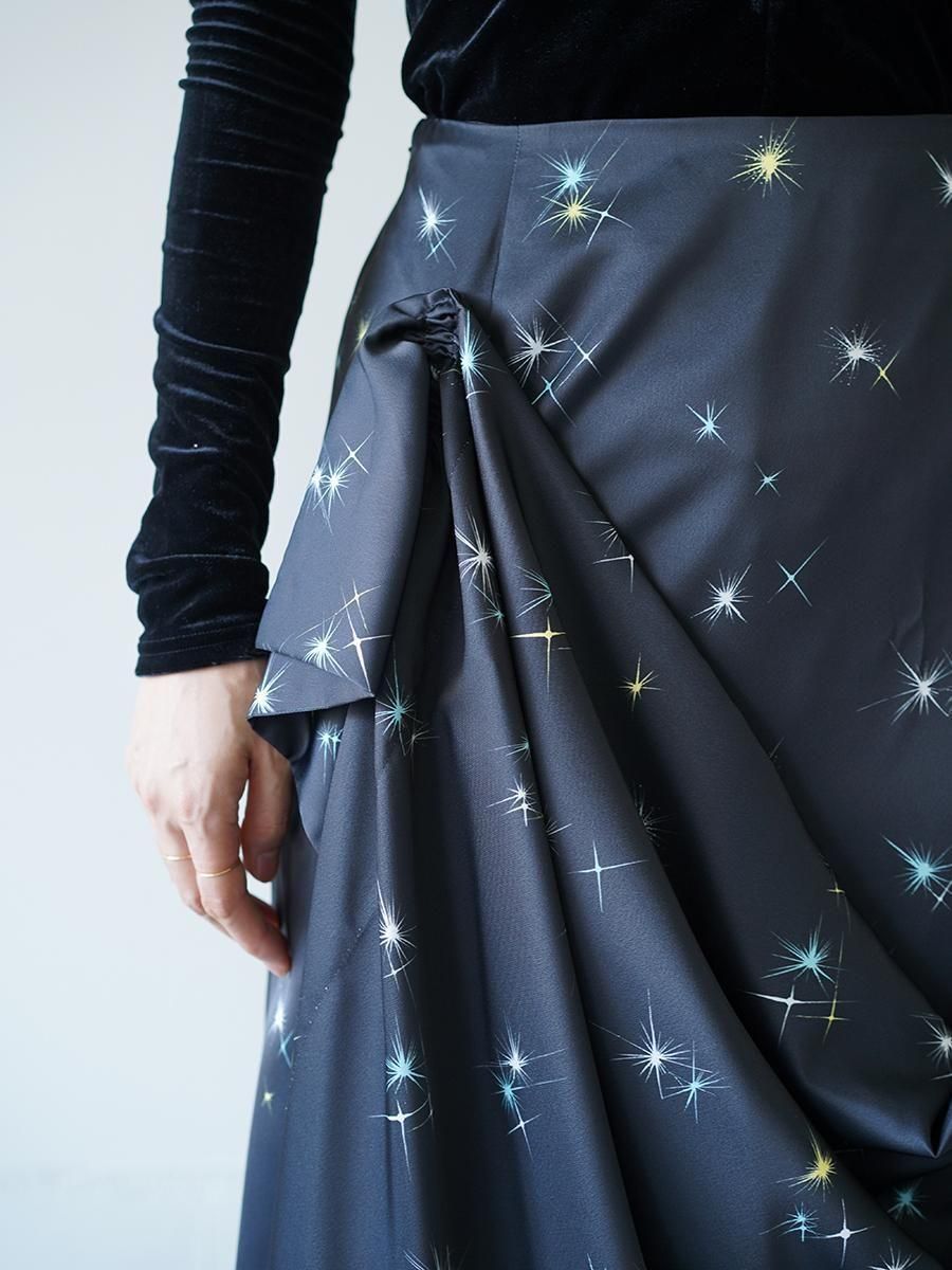 TELMA Printed Drape Skirt