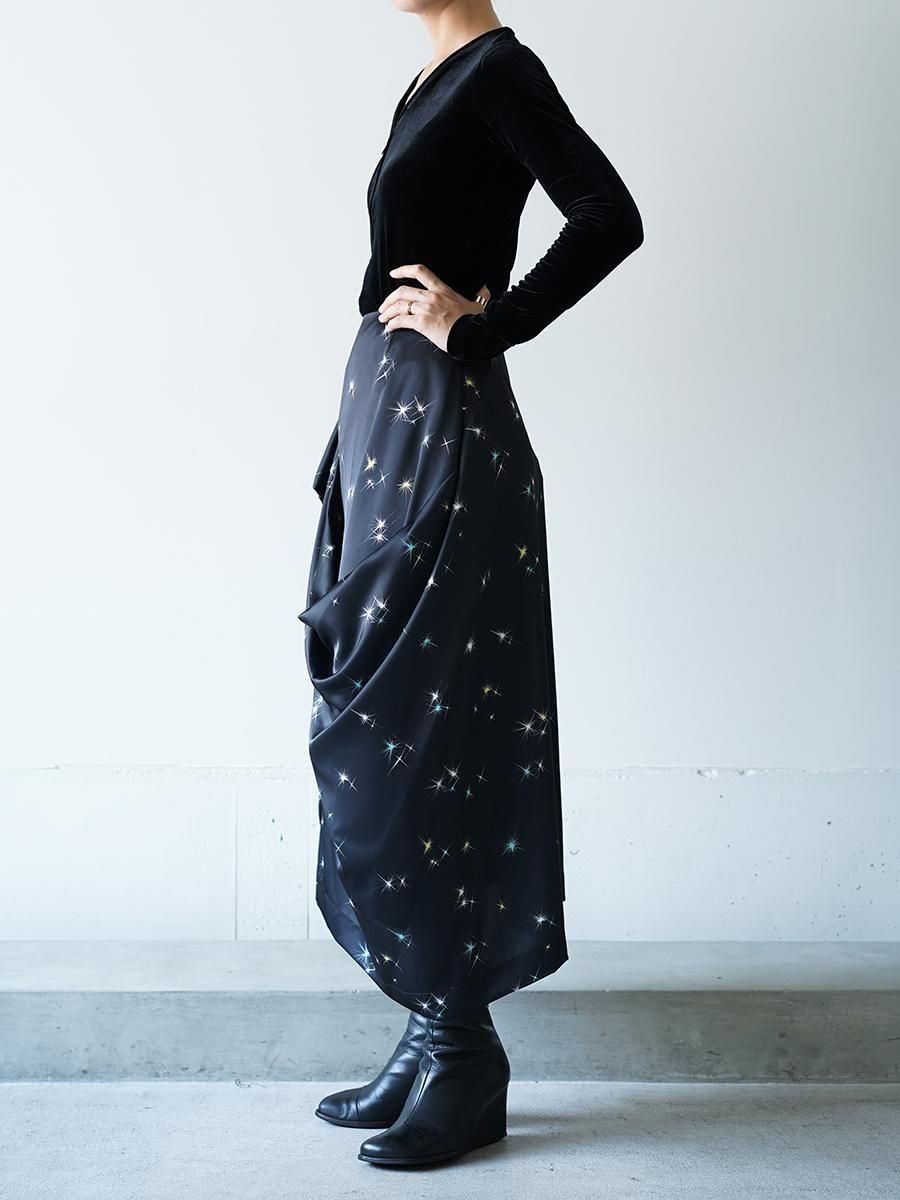 TELMA Printed Drape Skirt