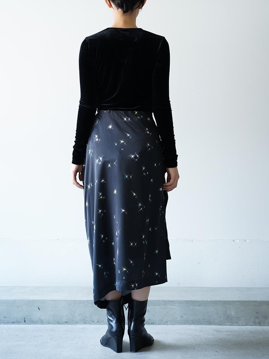 TELMA Printed Drape Skirt