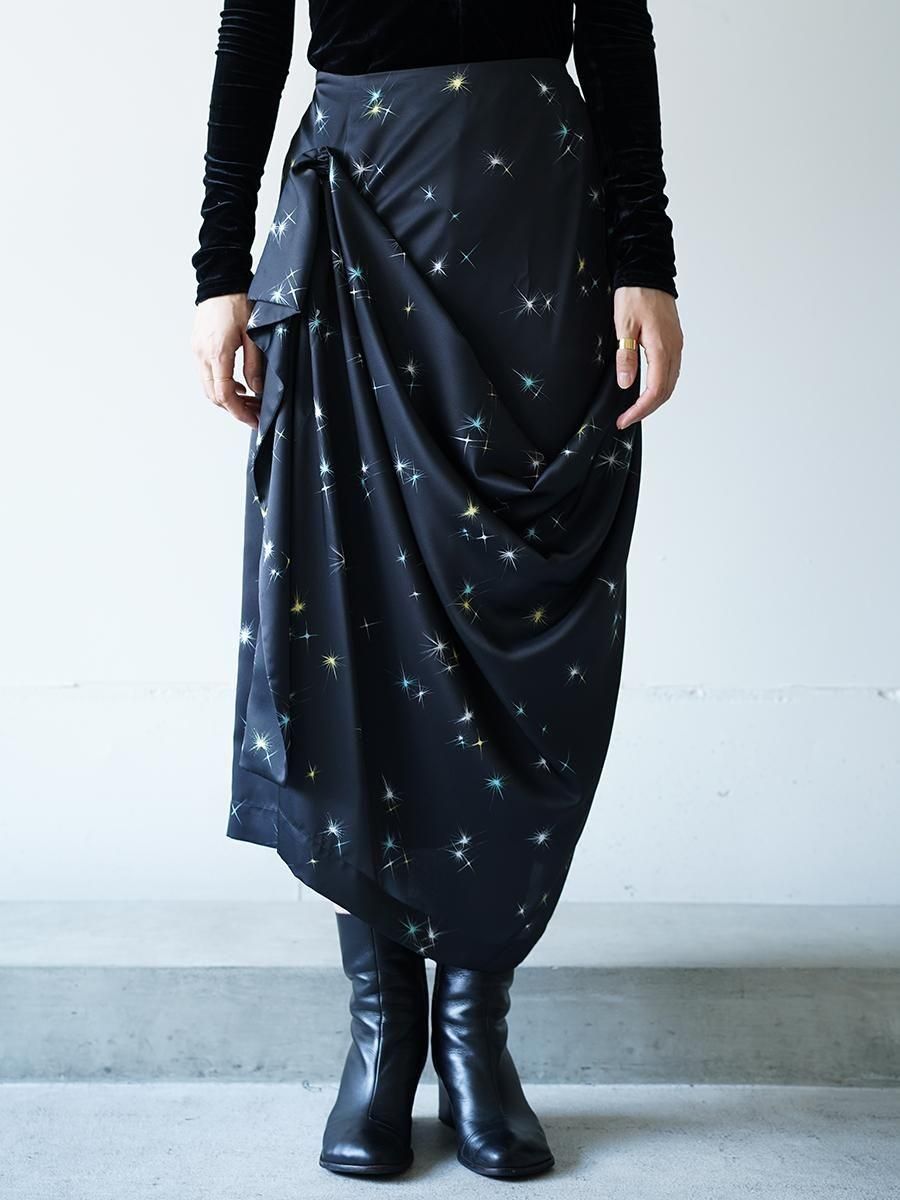 TELMA Printed Drape Skirt