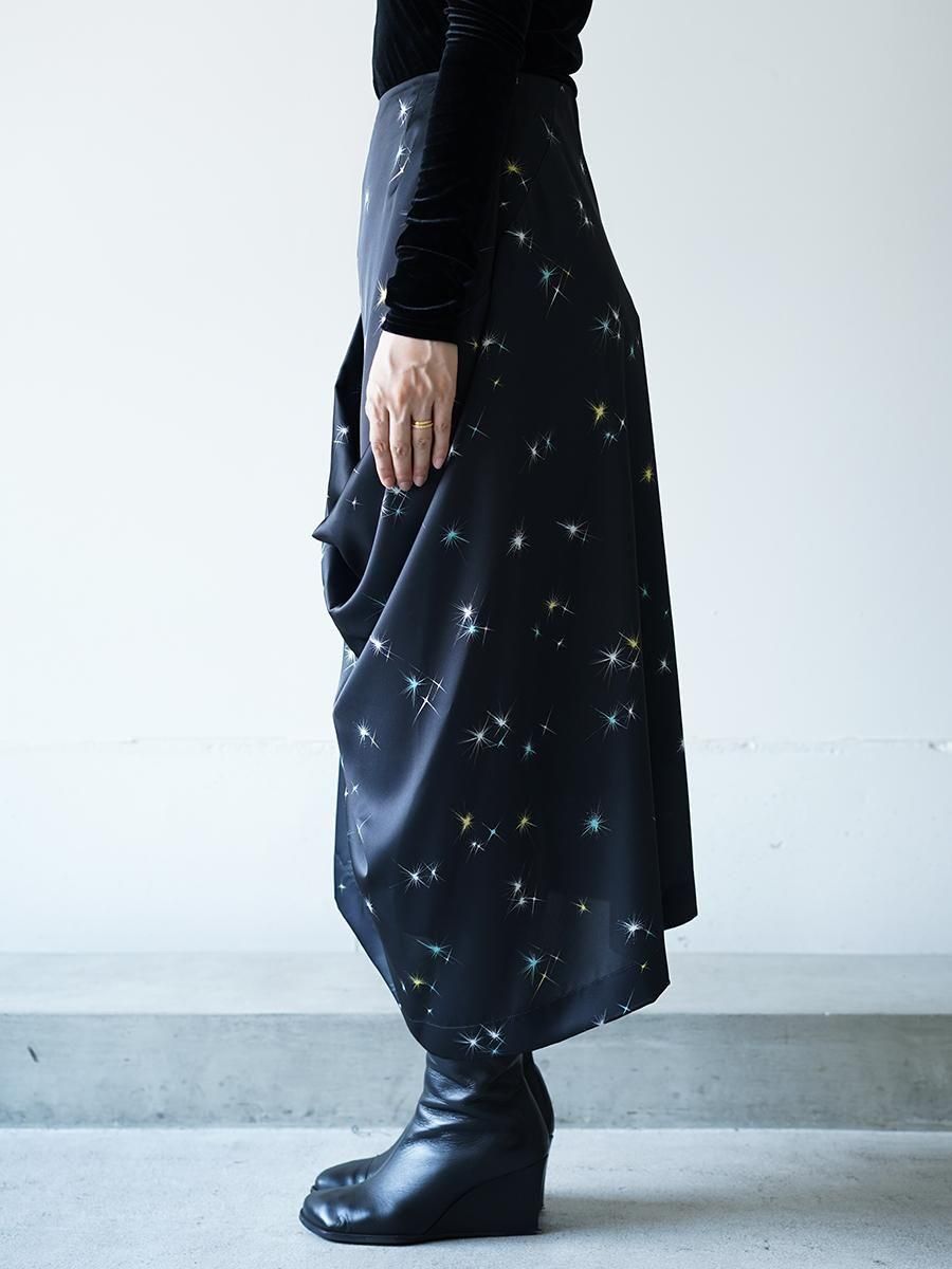 TELMA Printed Drape Skirt