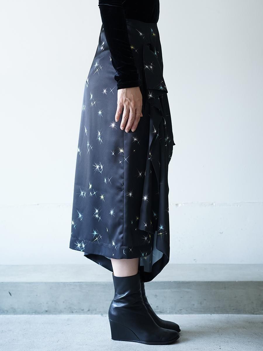 TELMA Printed Drape Skirt