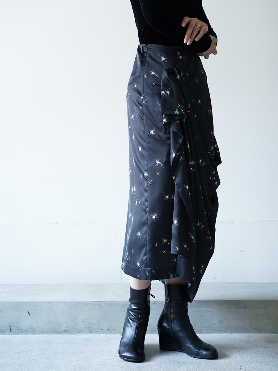 TELMA Printed Drape Skirt