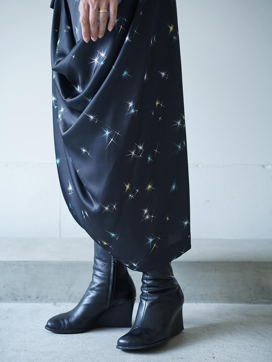 TELMA Printed Drape Skirt