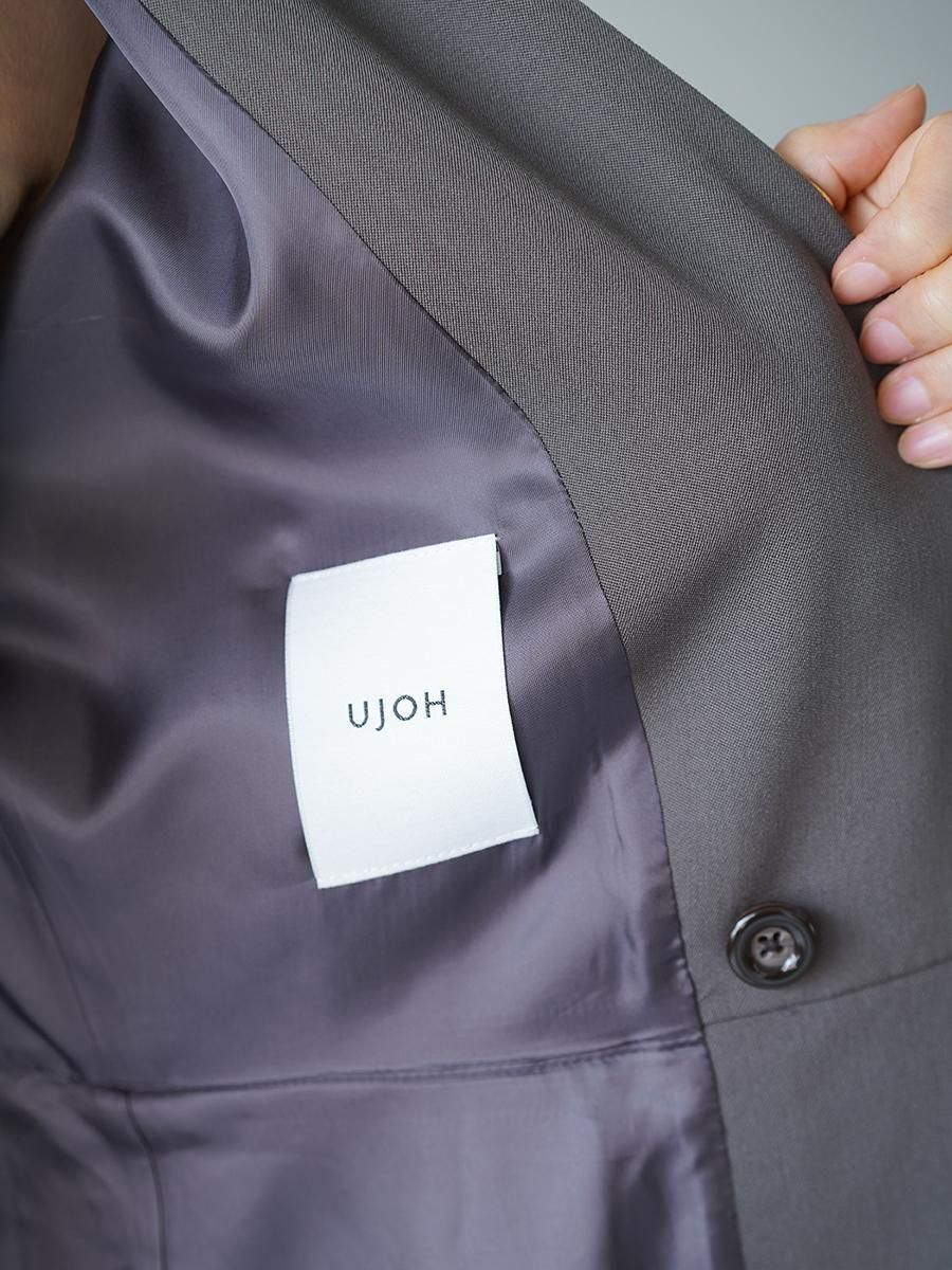 UJOH Smoking Cloth Collarless Peplum Jacket