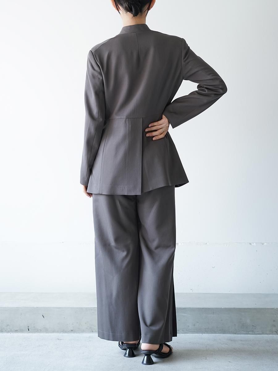 UJOH Smoking Cloth Collarless Peplum Jacket