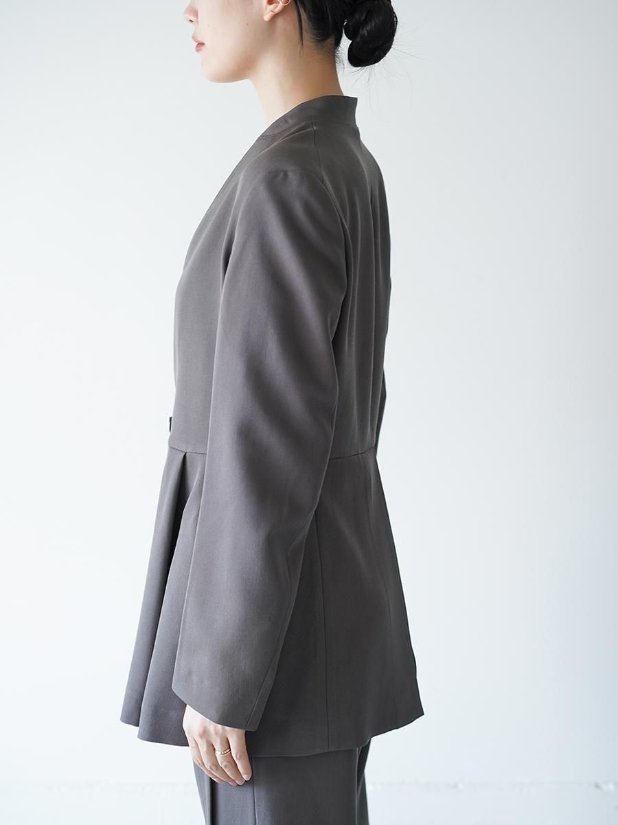 UJOH Smoking Cloth Collarless Peplum Jacket