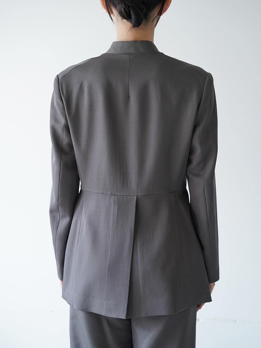 UJOH Smoking Cloth Collarless Peplum Jacket