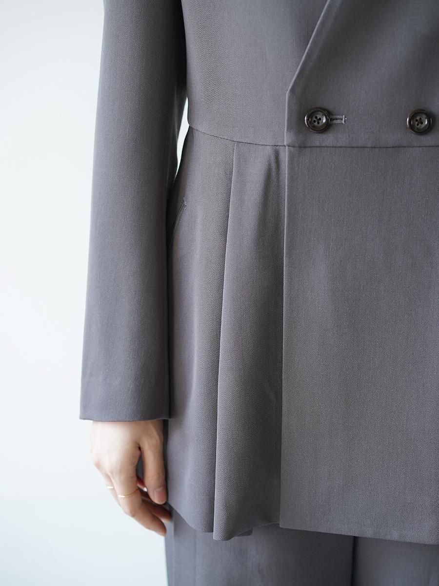 UJOH Smoking Cloth Collarless Peplum Jacket