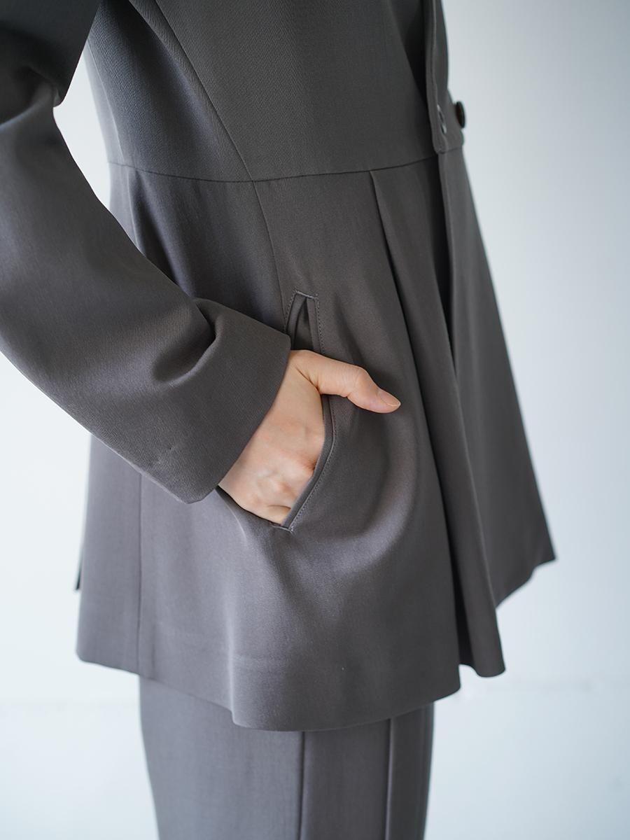 UJOH Smoking Cloth Collarless Peplum Jacket