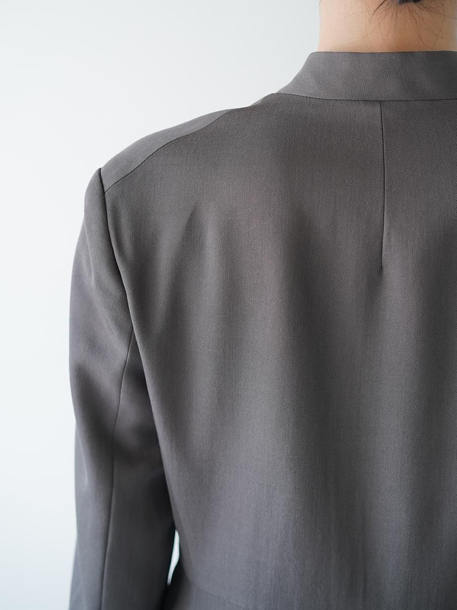 UJOH Smoking Cloth Collarless Peplum Jacket