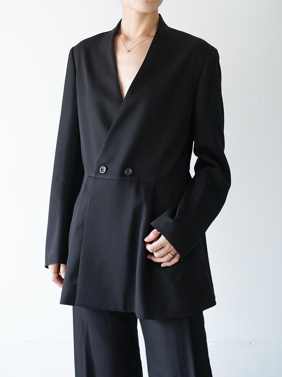 UJOH Smoking Cloth Collarless Peplum Jacket