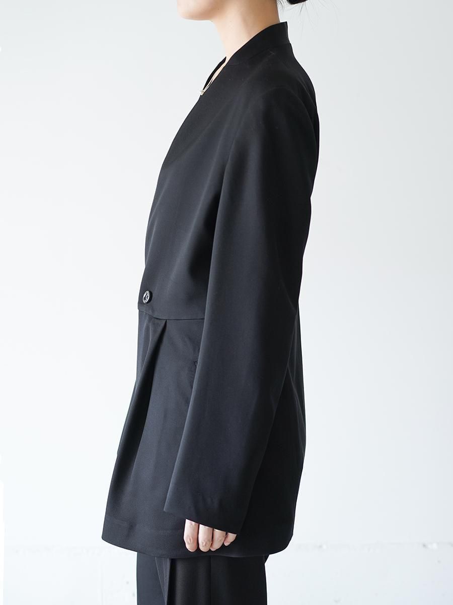 UJOH Smoking Cloth Collarless Peplum Jacket