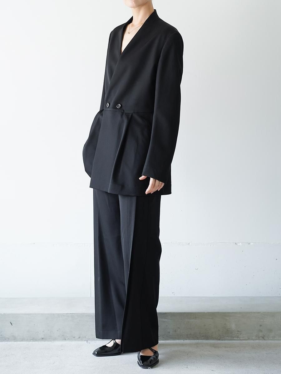 UJOH Smoking Cloth Collarless Peplum Jacket