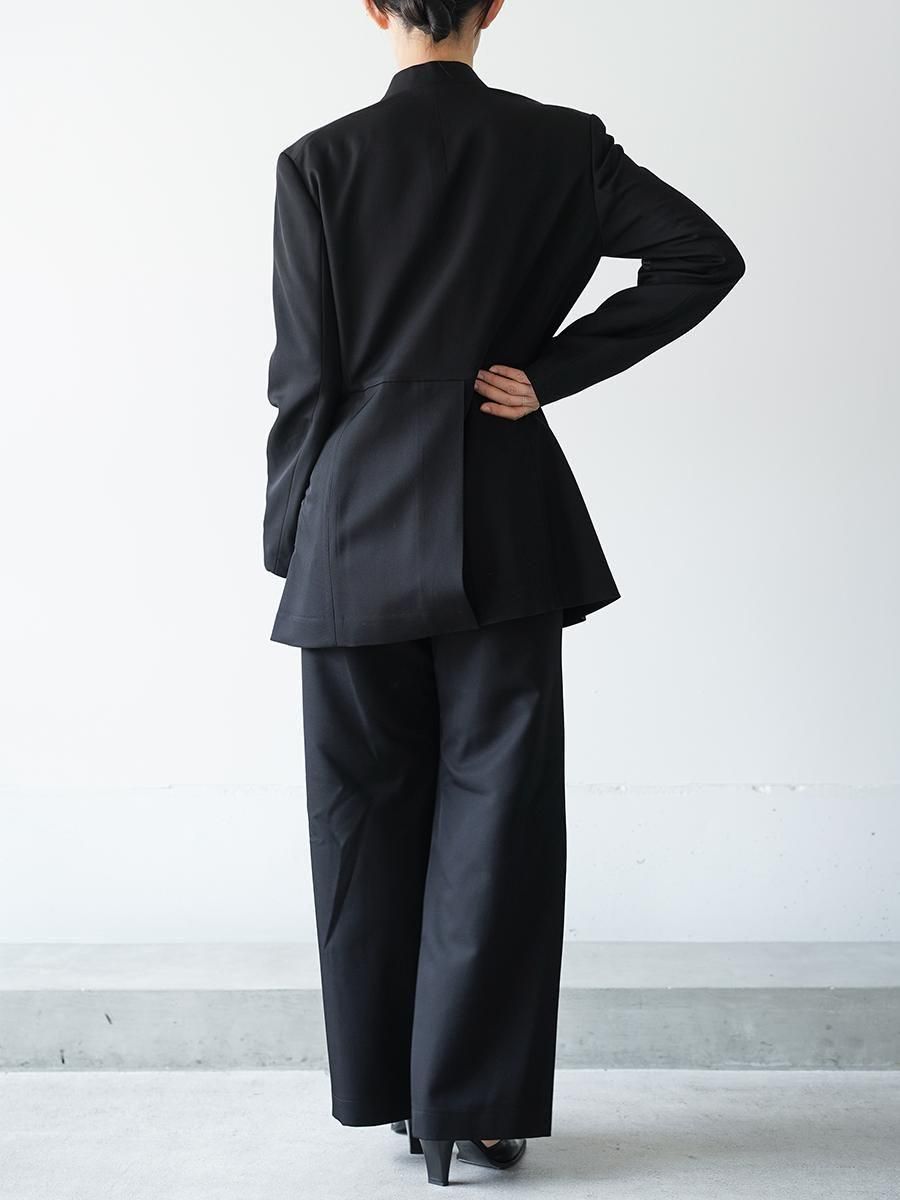 UJOH Smoking Cloth Collarless Peplum Jacket