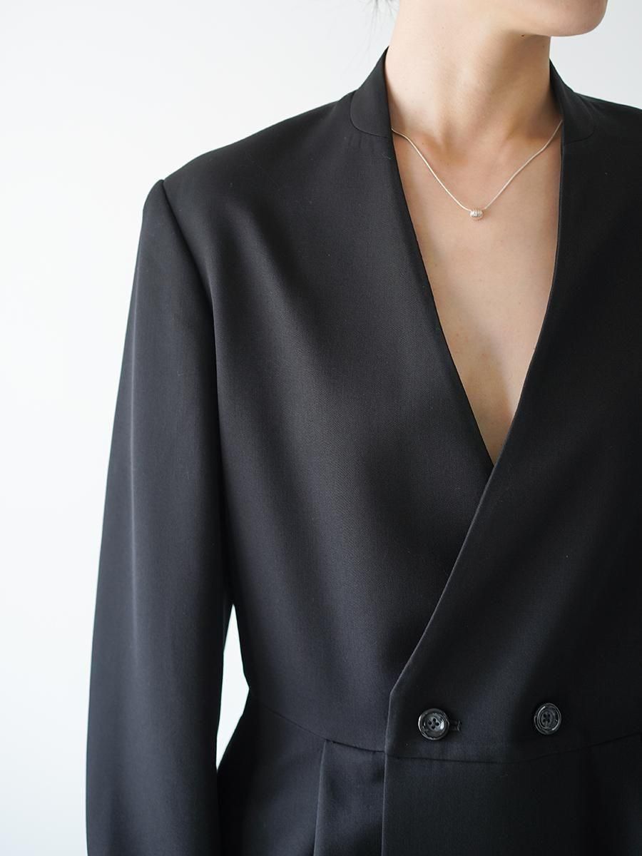 UJOH Smoking Cloth Collarless Peplum Jacket